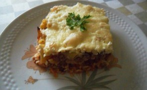 Csőben sült rizses hús zöldbabbal