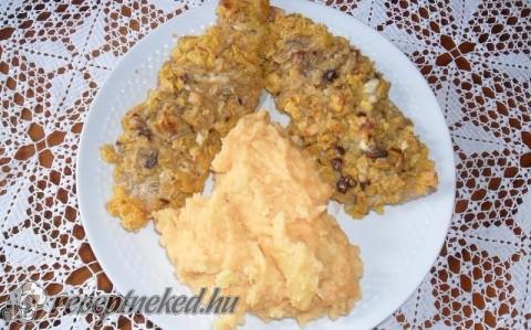 Cornflakses gombaszószos hús