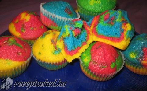 Szivárvány muffin