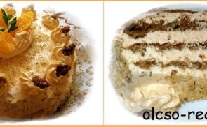 Diós-narancsos torta sárgabarack krémmel