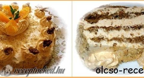 Diós-narancsos torta sárgabarack krémmel