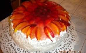 Túrós-rizses mascarponés gyümölcstorta