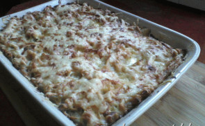 Csőben sült zöldséges penne
