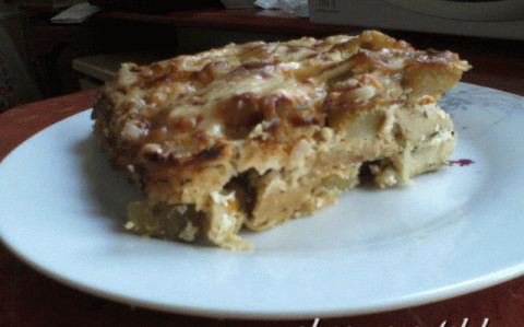 Csőben sült zöldséges penne