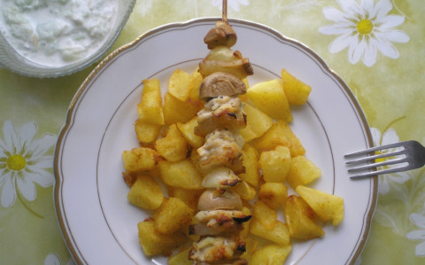 Csirke saslik sütőben