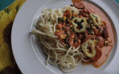 Mexikói virslis spagetti