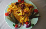 Krumplis-kolbászos omlett