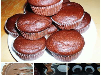 Keksszel töltött muffin