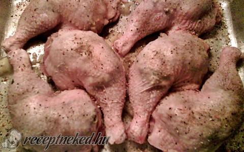 Töltött csirkecomb főtt-sült burgonyával