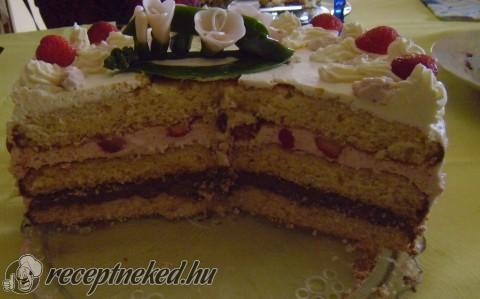 Epres csokis, tejszínes torta