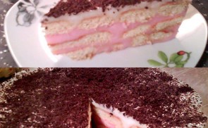 Málnás babapiskótás torta