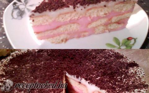 Málnás babapiskótás torta