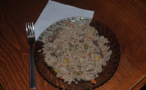 Csirkemájrizottó