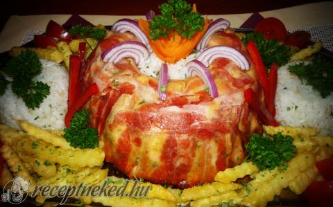 Baconben sült csirkekorona