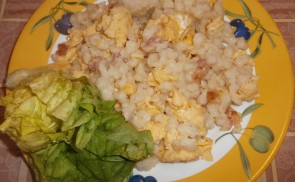 Baconos tojásos nokedli