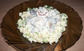 Tejfölös-gombás harcsafilé