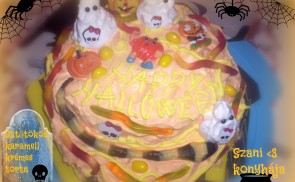 Halloweeni sütőtökös, karamellkrémes torta