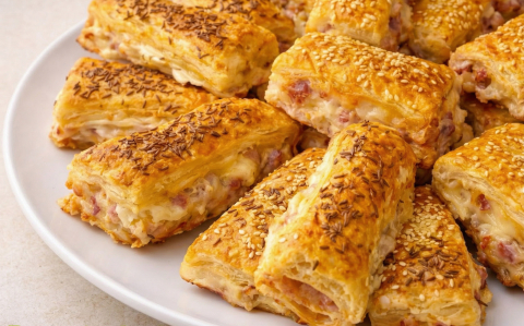 Sajtos, baconos stangli