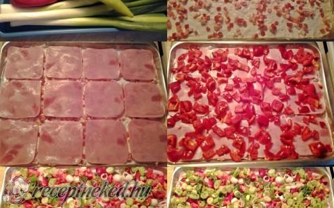 Baconos,sonkás,paprikás langalló