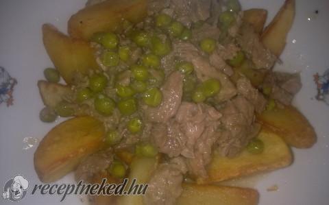 Majorannás brassói aprópecsenye borsóval
