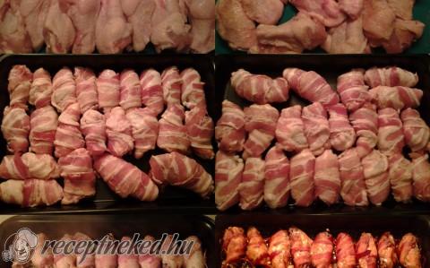 Baconos csirkeszárnyak