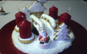 Adventi koszorú mézeskalácsból