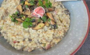 “Orzotto” vajas-barna csiperkével…
