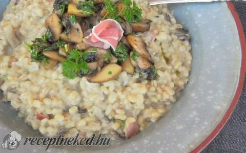 “Orzotto” vajas-barna csiperkével…