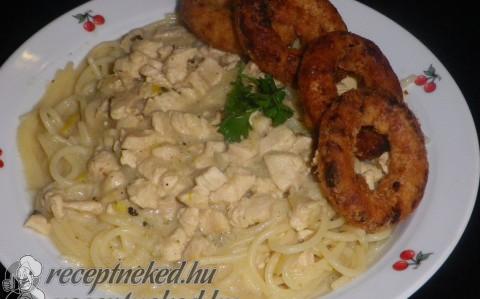 Mustáros csirkemell spagettivel