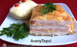 Sajtos-sonkás réteges pulyka