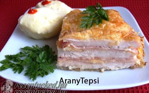 Sajtos-sonkás réteges pulyka