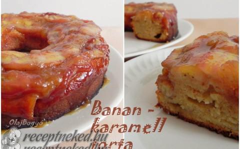 Fordított  banán-karamell  torta
