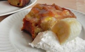 Fordított  banán-karamell  torta