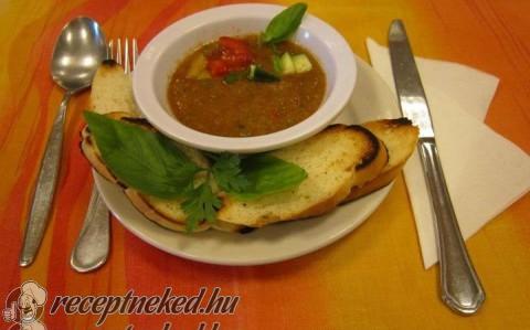 Gazpacho kenyérchipsszel