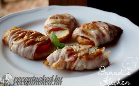 Grillezett baconbe tekert Bruschetta