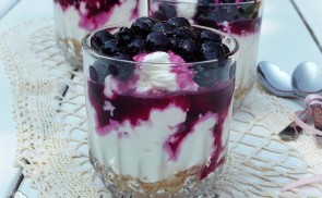 Áfonyás sajttorta pohárkrém