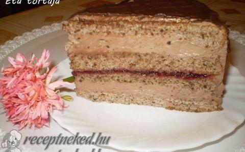 Csokis-diós-tejszínes torta