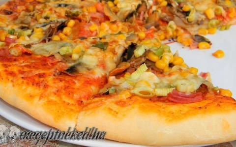Házi “Songoku” avagy sonkás-gombás-kukoricás pizza
