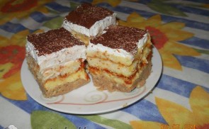 Gesztenyés-babapiskótás szelet