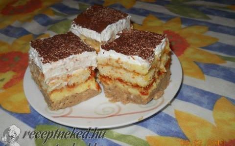 Gesztenyés-babapiskótás szelet