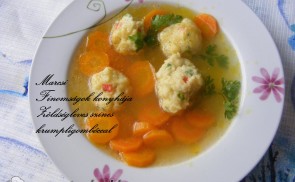 Zőldségleves színes burgonyagombóccal