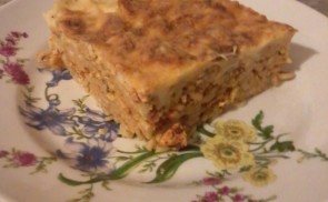 Csirkés rakott spagetti