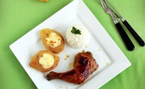 Csirkecomb mascarponés körtével