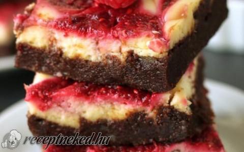 Málnás-krémsajtos brownie