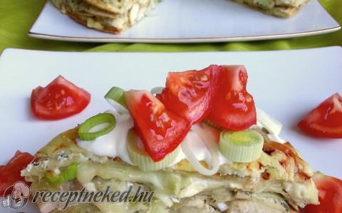 Csirkés-sajtos rakott tortilla