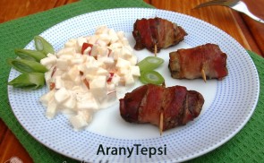 Baconbe tekert csirkemáj falatok