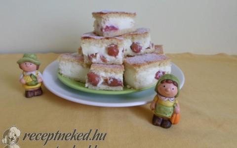 Cseresznyés-tejfölös szelet