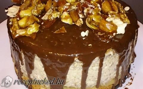 Diós-birsalmazselés-grillázsos torta