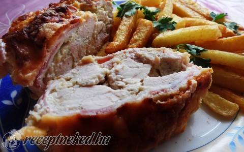 Baconos csirkemell őzgerinc formában