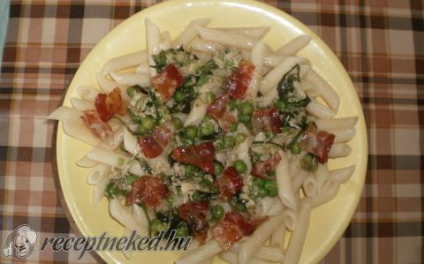Zöldborsó pestós penne